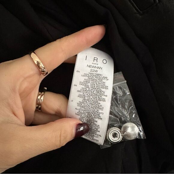 IRO Newhan Leather Jacket in Black - Picture 9 of 10